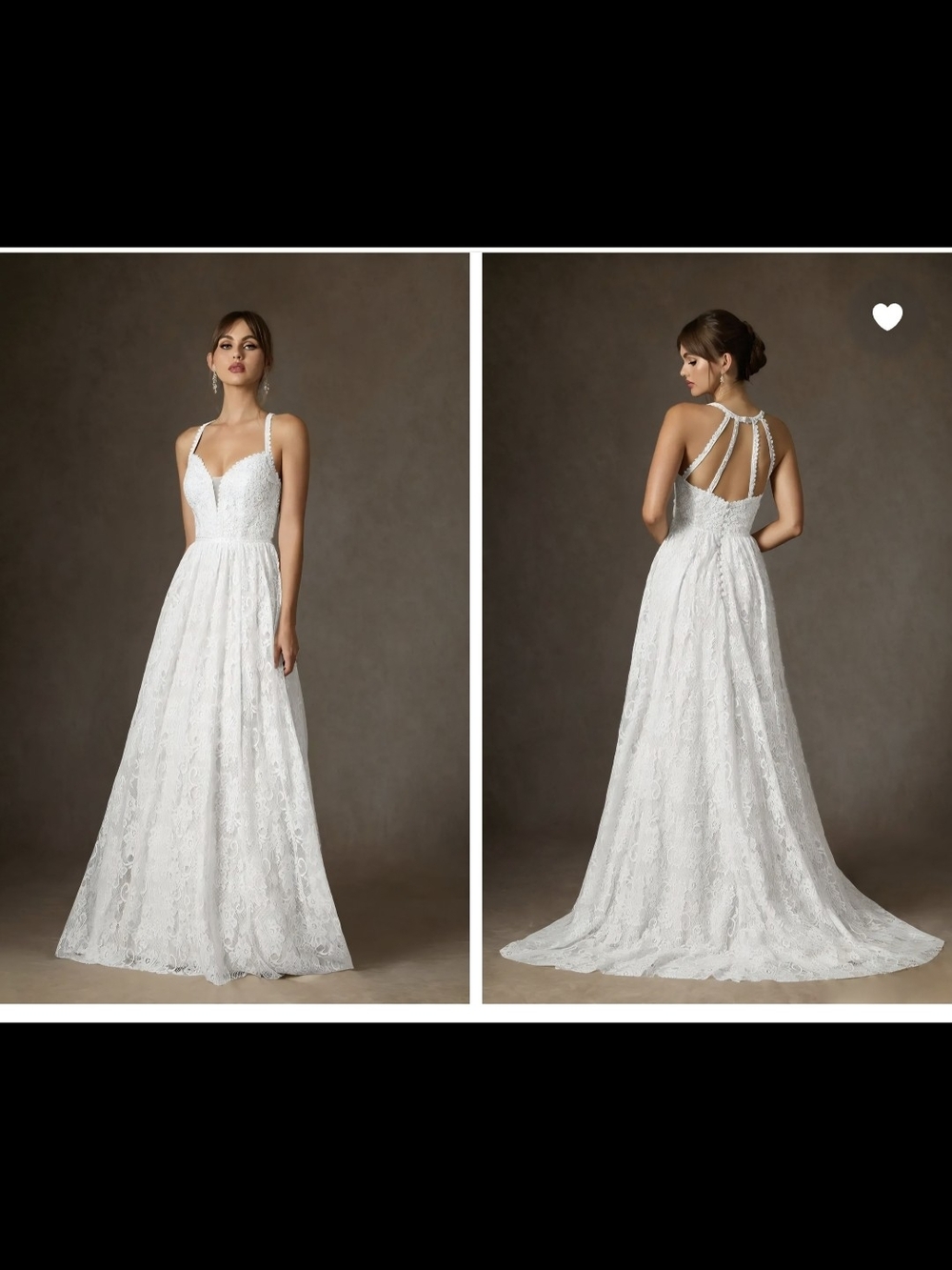 Azazie August Diamond White Nude Lace Wedding Gown Size 16 NWT